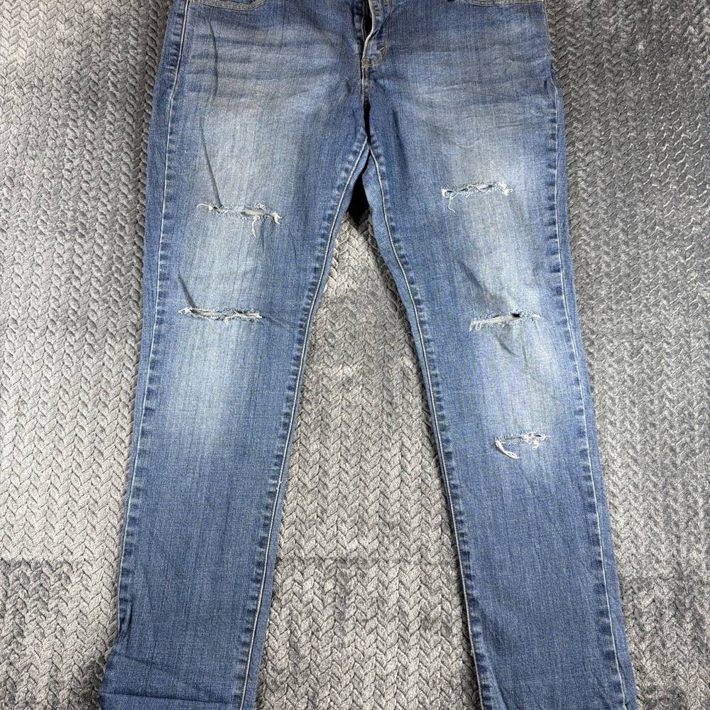 Levis 545 Jeans Womens 14 Medium Blue Low Boot Cut‎ Stretch Denim Distressed
